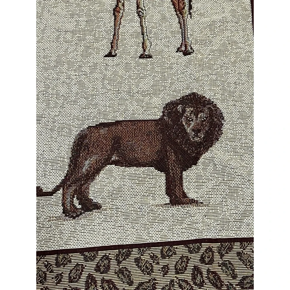 VTG  American Weavers Safari Tapestry Throw Blanket 60
